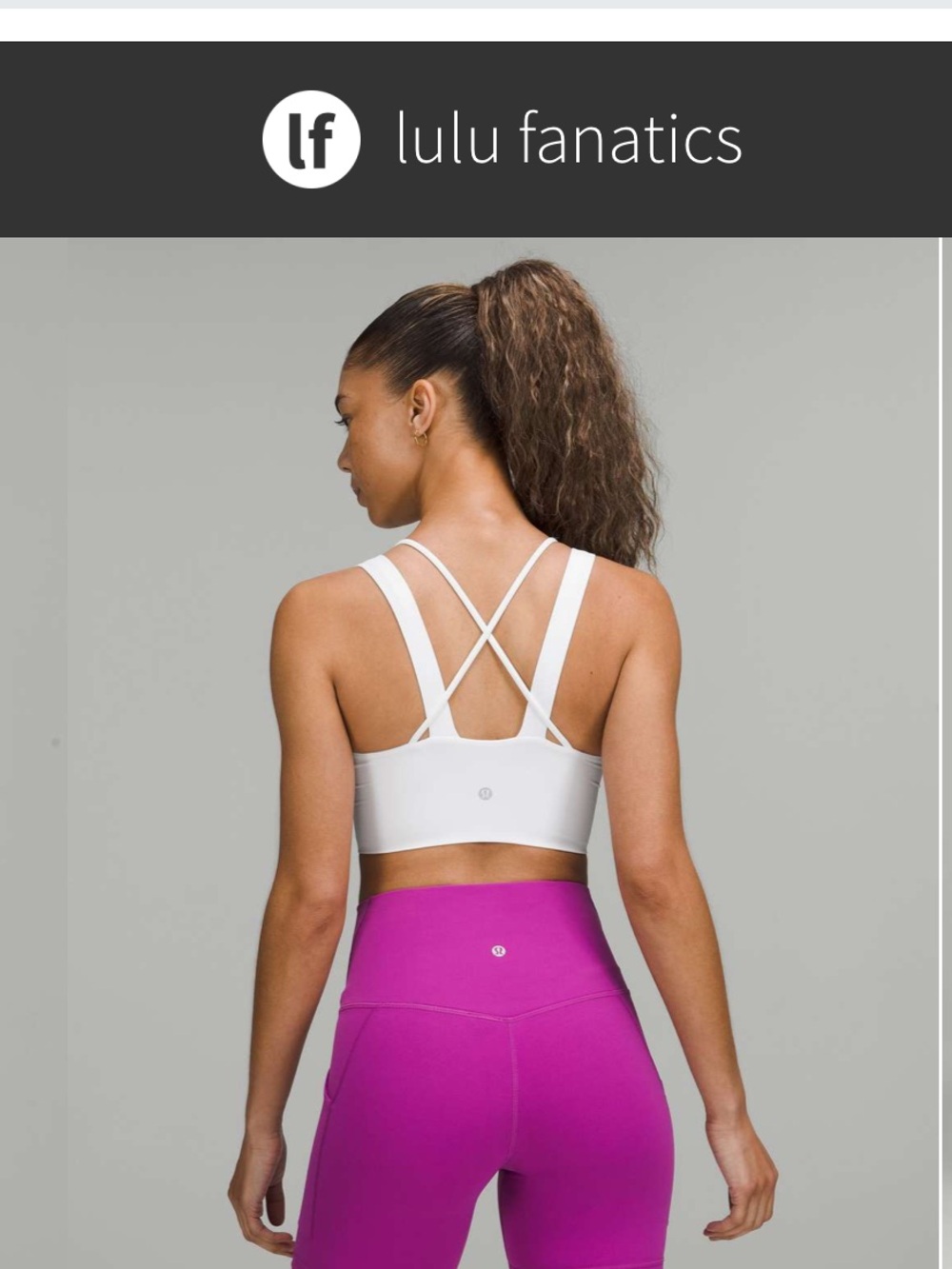 Lululemon Like a Cloud Longline Bra Light Support ~Sz 8 D/DD Cup White